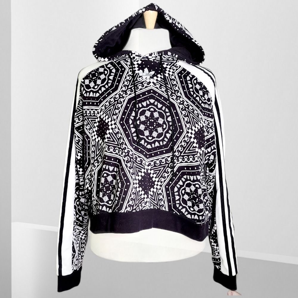 Woman's Adidas Kaleidescope Crop Hoodie Medium Tribal